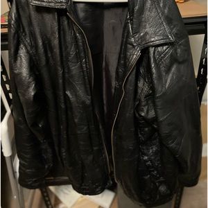Men’s leather biker jacket. 2X.  GUC